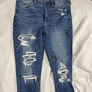 American eagle outfitters Distressed Skinny Jeans Blue size 12